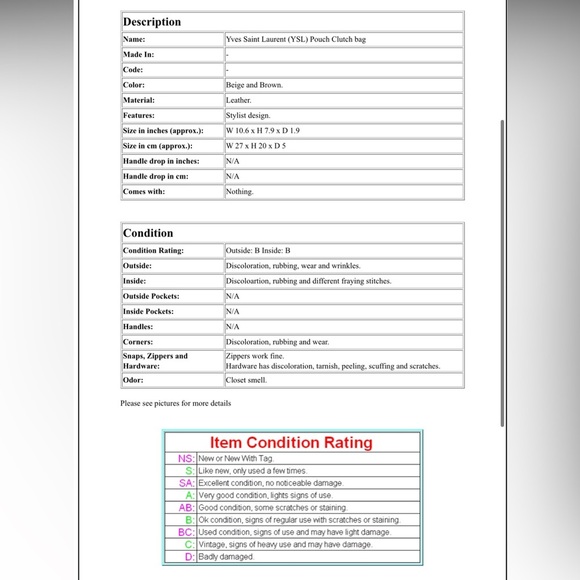 Yves Saint Laurent Elegant Black and Gray Pouch - Picture 9 of 9